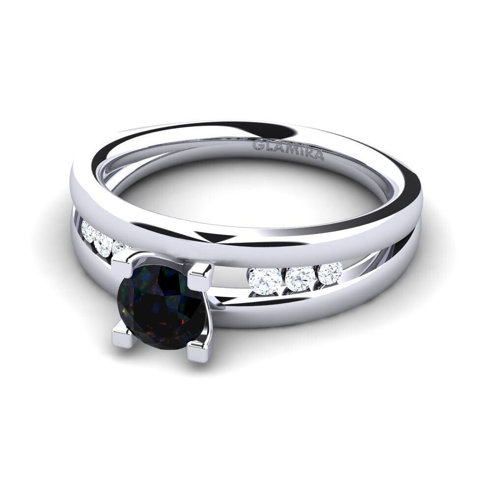Schwarzer Opal Verlobungsring Bayamine