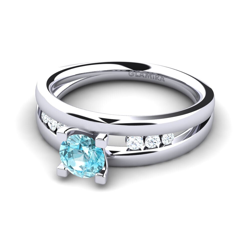 Circón Azul Anillo de compromiso Bayamine