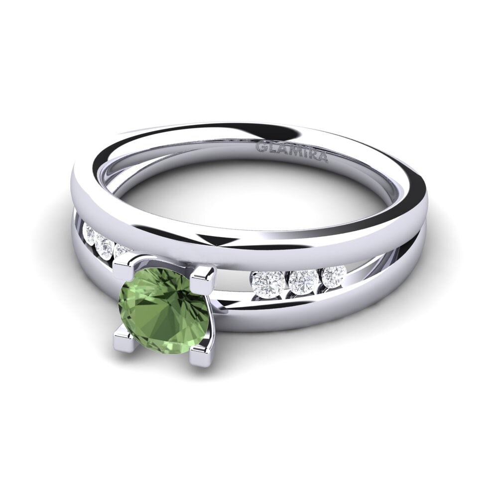 Zafiro Verde Anillo de compromiso Bayamine