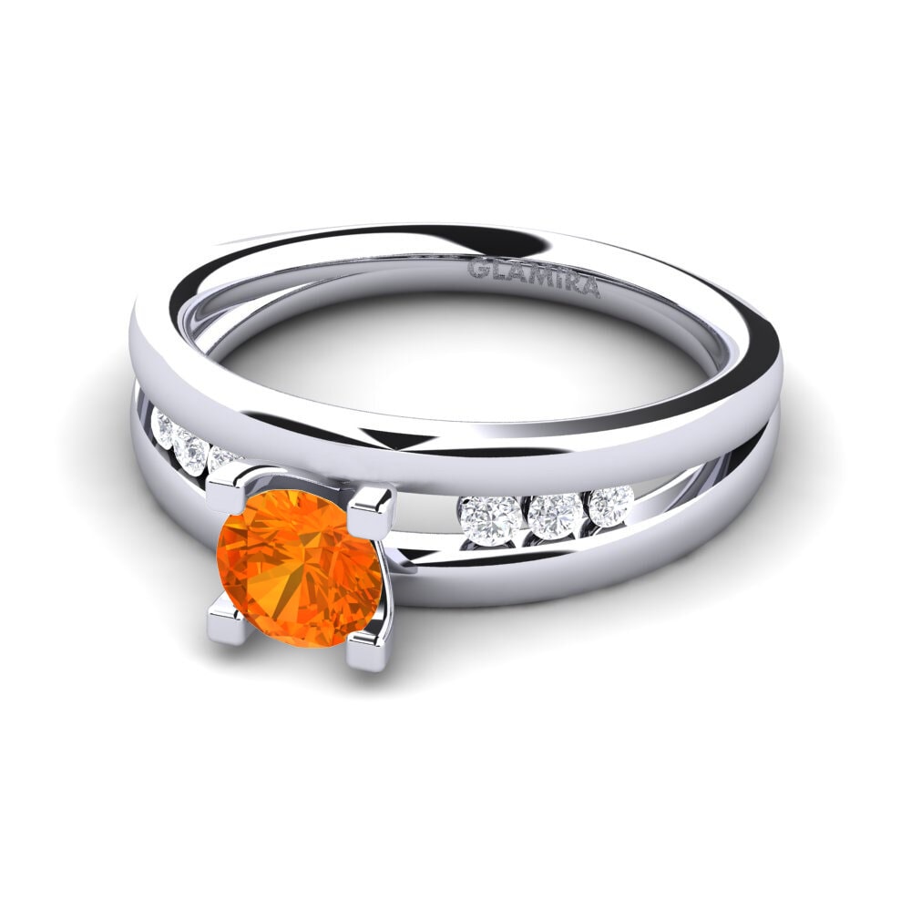 Zafiro Naranja Anillo de compromiso Bayamine