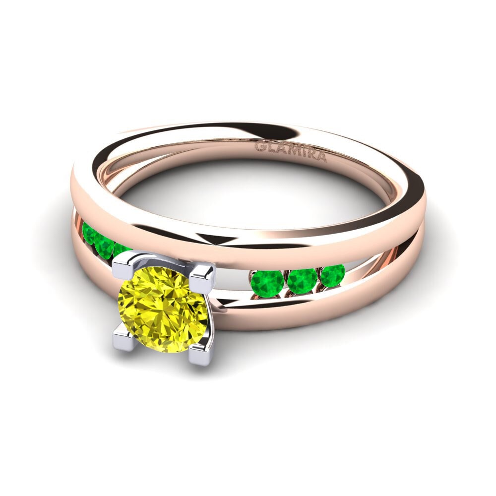 14k Rose & White Gold Engagement Ring Bayamine