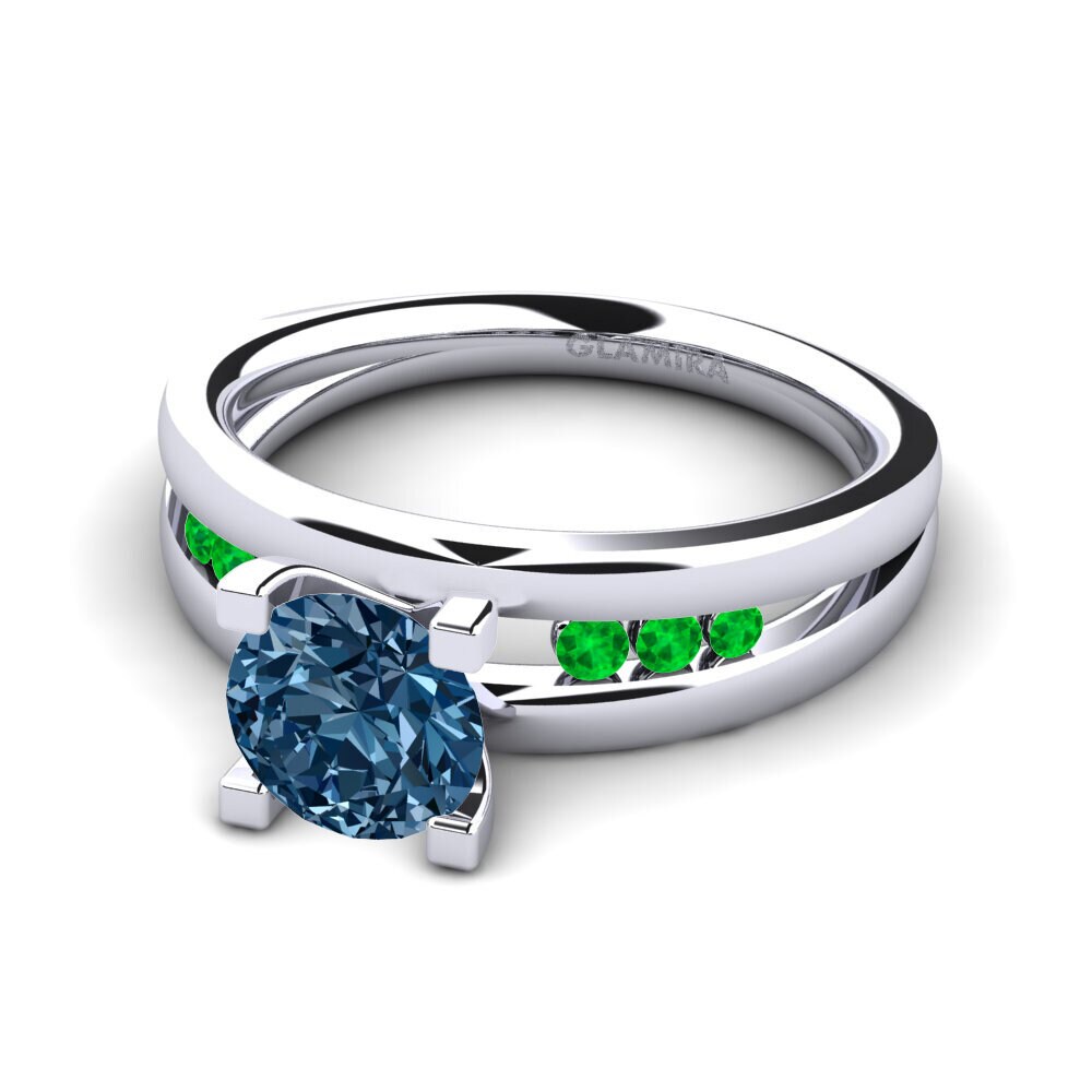 Blue Diamond Engagement Ring Bayamine 1.0 crt