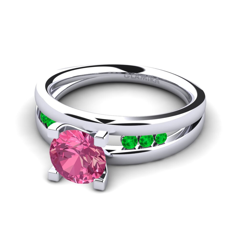Pink Tourmaline Engagement Ring Bayamine 1.0 crt