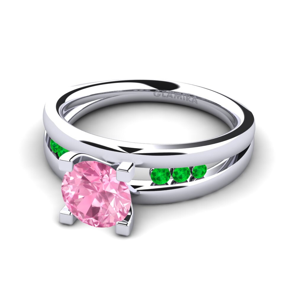 Pink Sapphire Engagement Ring Bayamine 1.0 crt