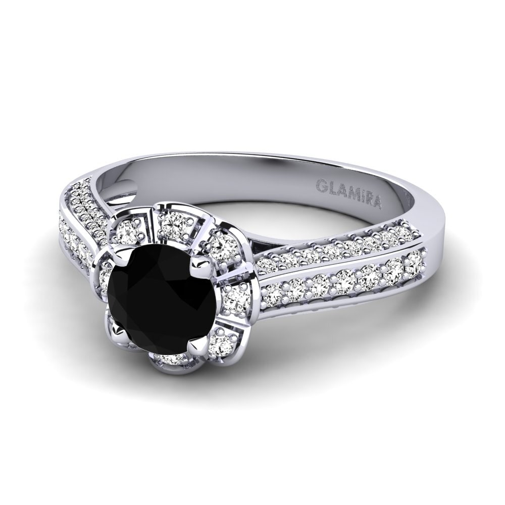 Ónix Negro Anillo de compromiso Bella
