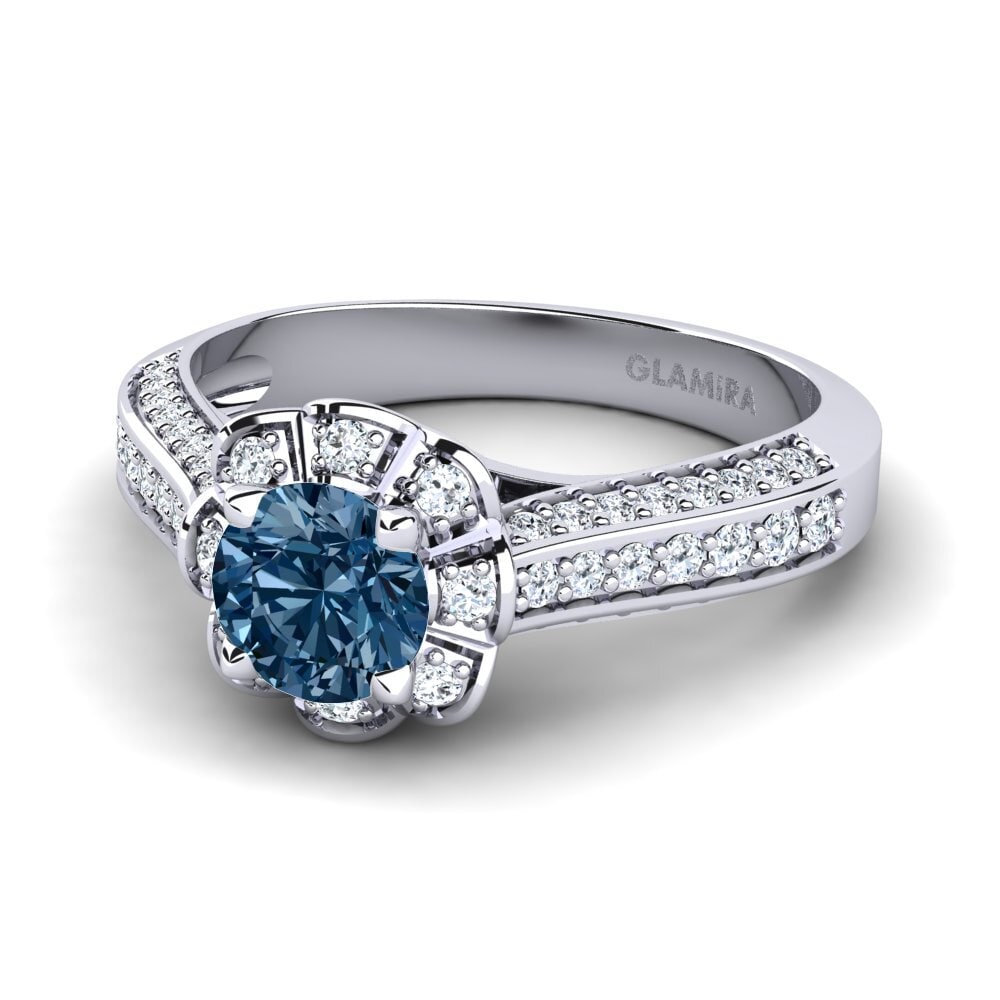 Blue Diamond Engagement Ring Bella