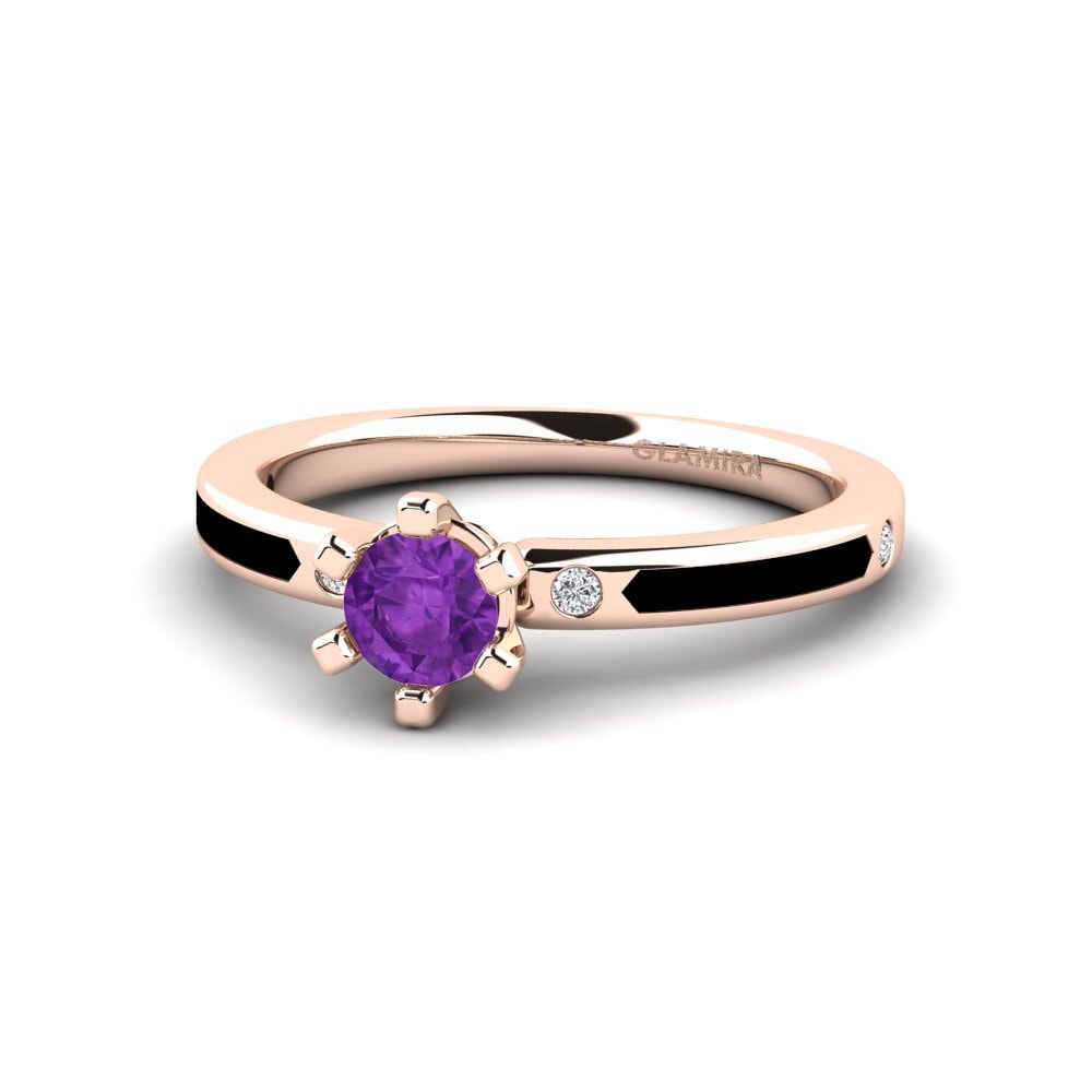 Design Solitaire Amethyst Rings
