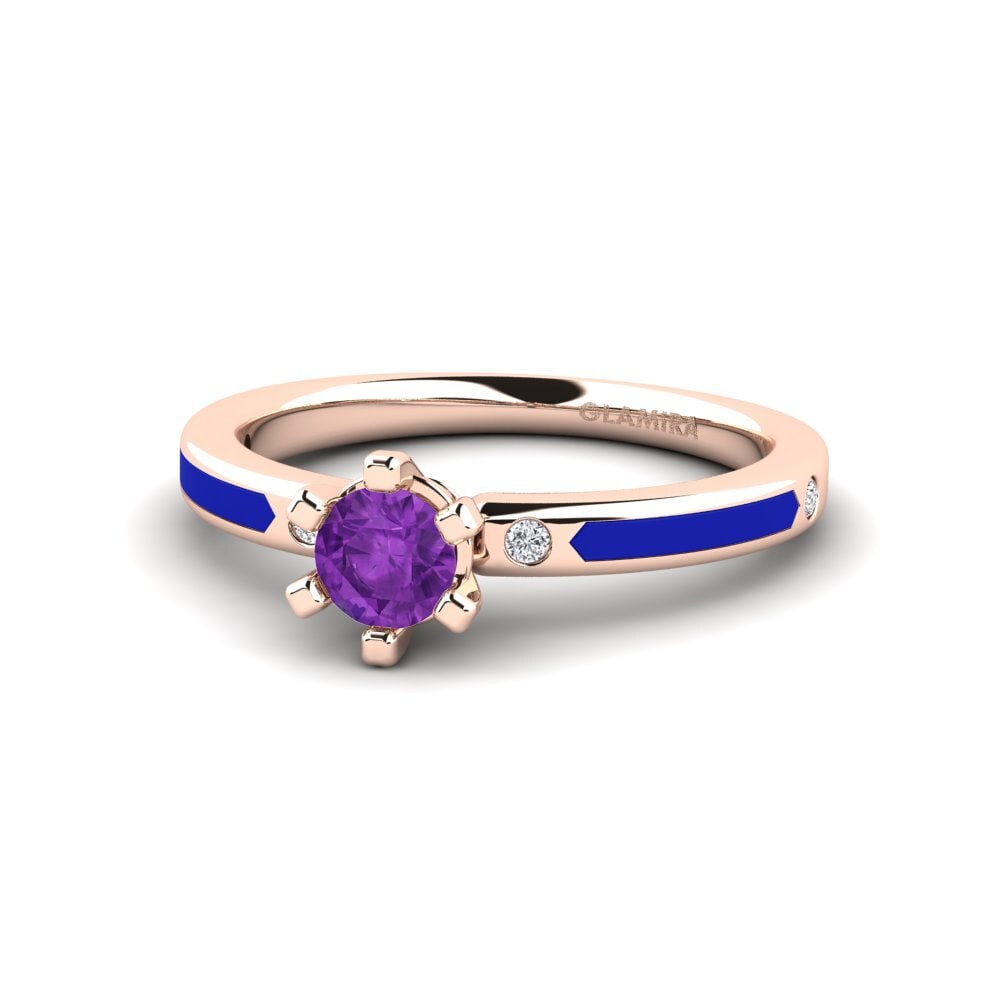 Design Solitaire Amethyst Rings