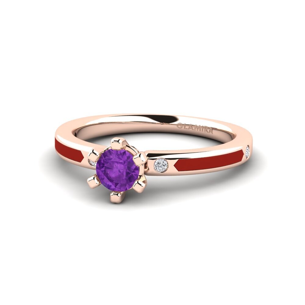 Design Solitaire Amethyst Rings