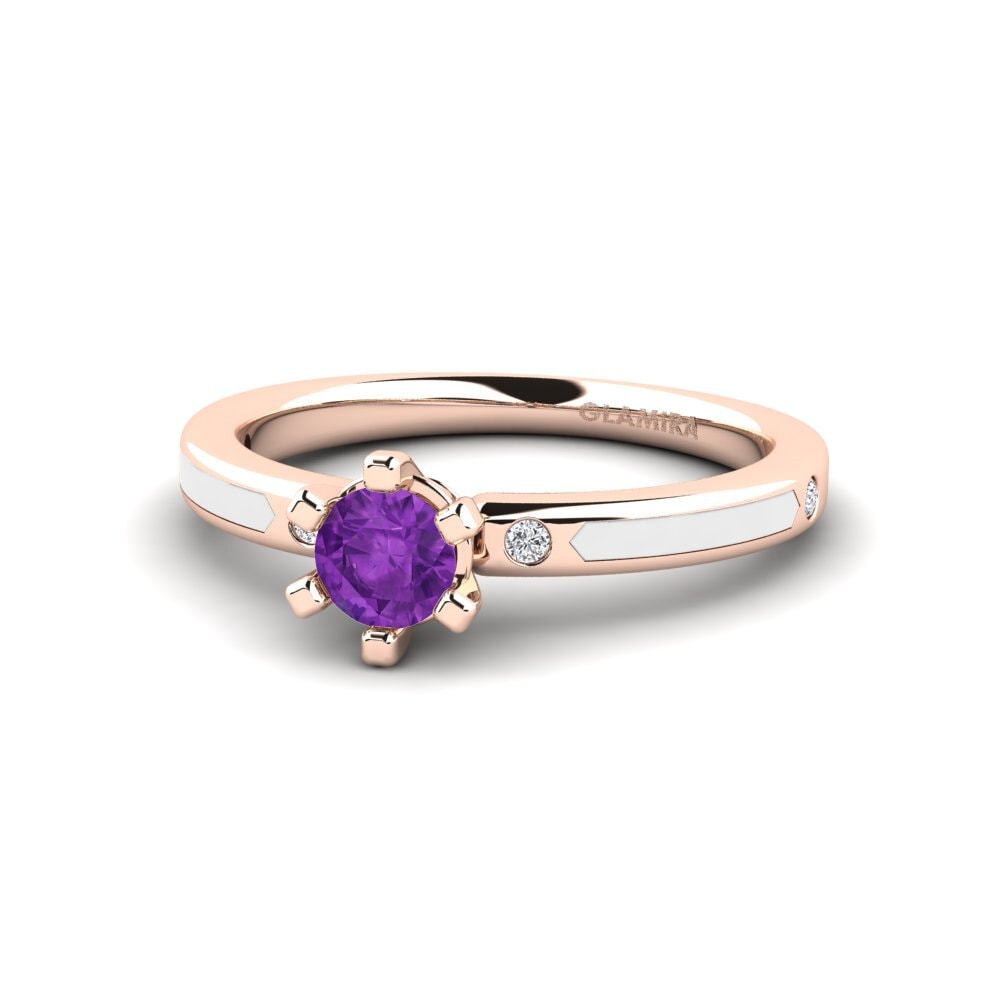 Design Solitaire Amethyst Rings
