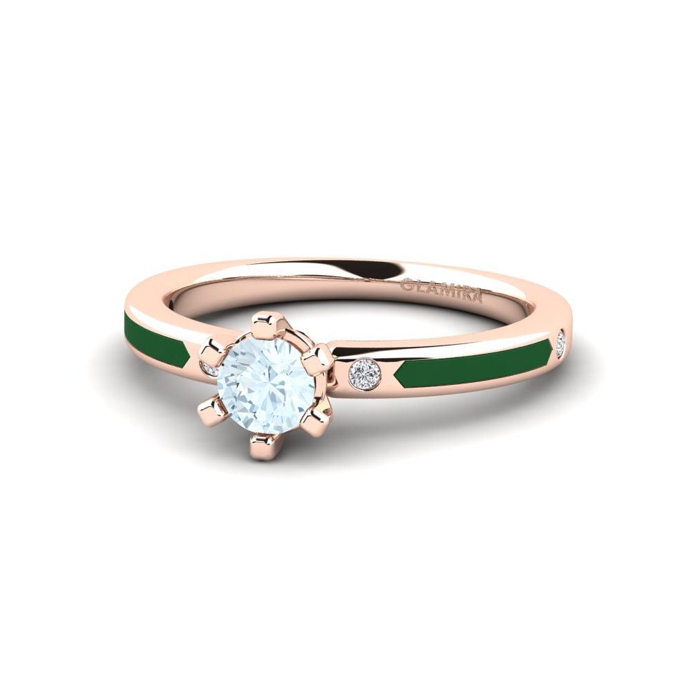 Ringe Solitär-Design Aquamarin