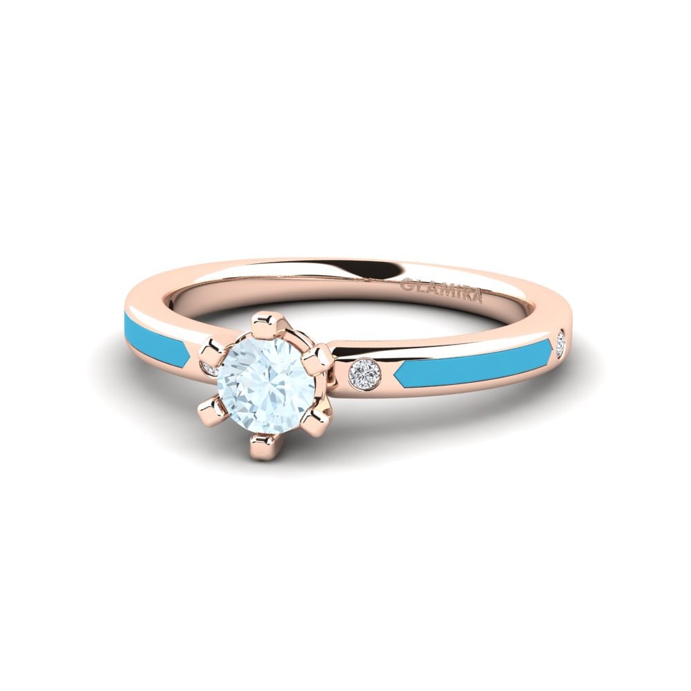 Anillos Aguamarina Diseño Solitario