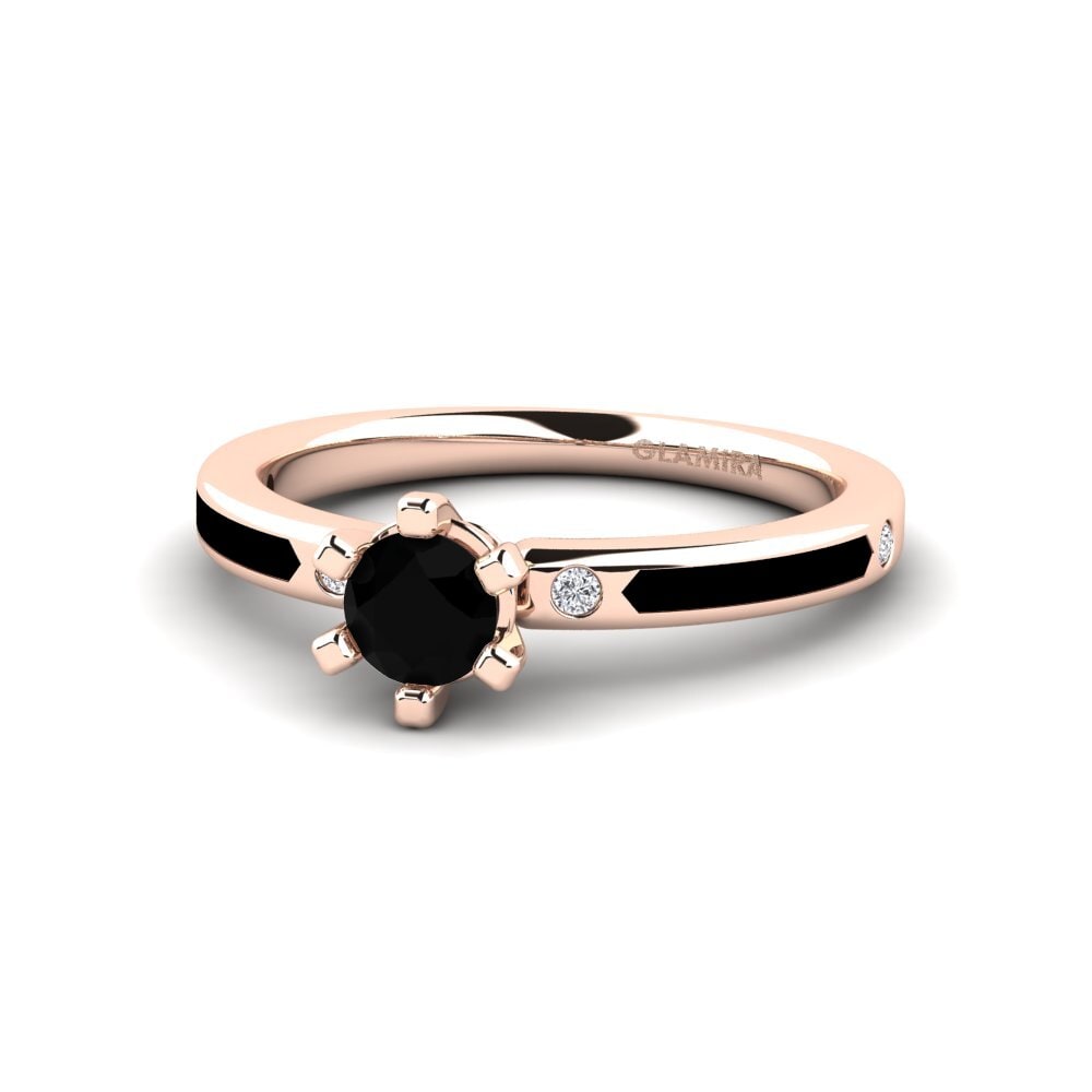 Design Solitaire Black Onyx Rings