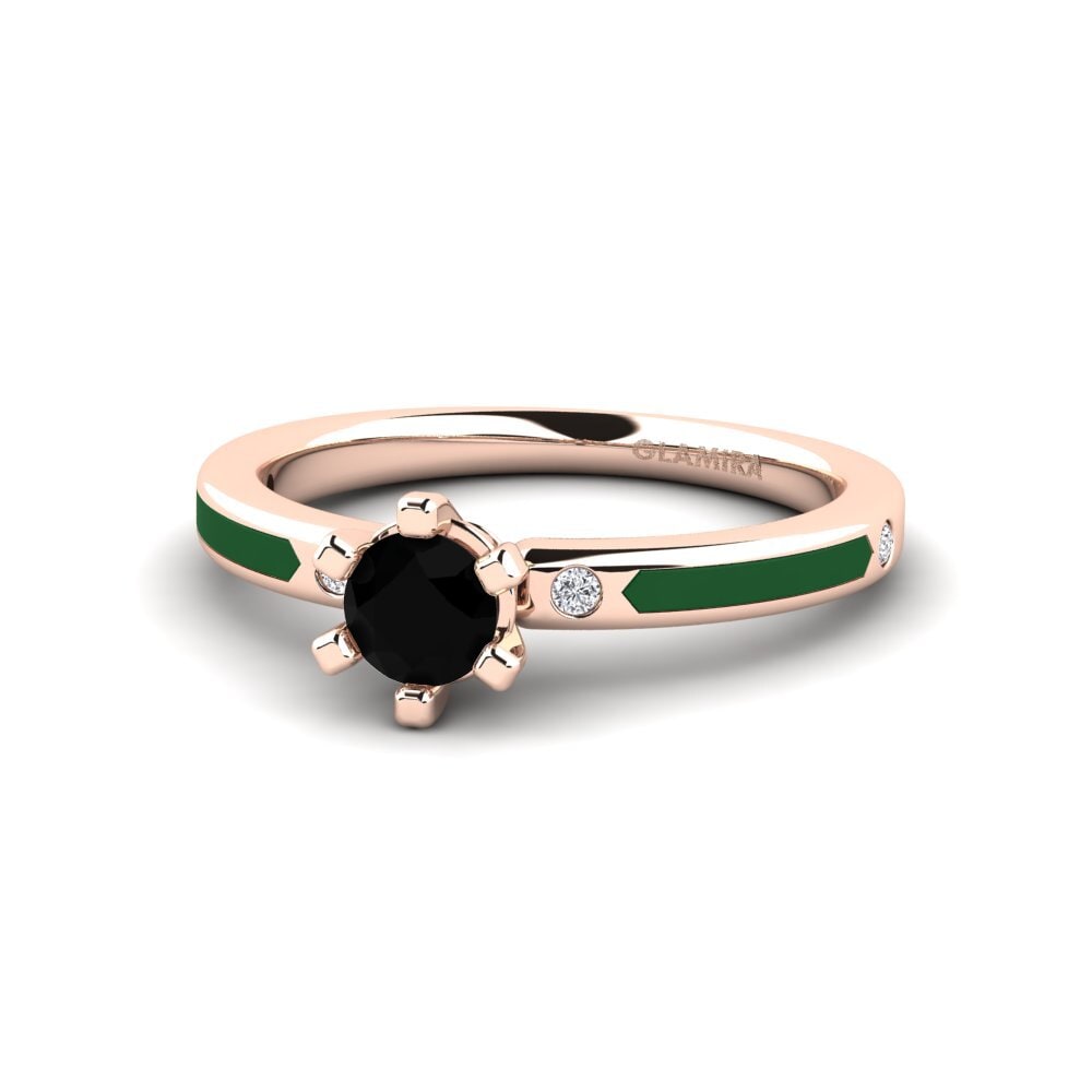Verlobungsringe Solitär-Design Schwarzer Onyx