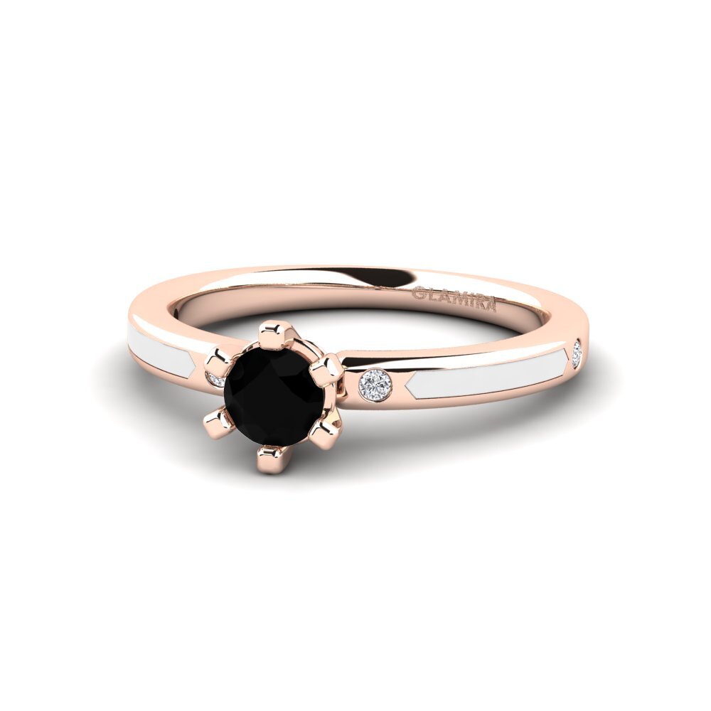 Design Solitaire Black Sapphire Rings