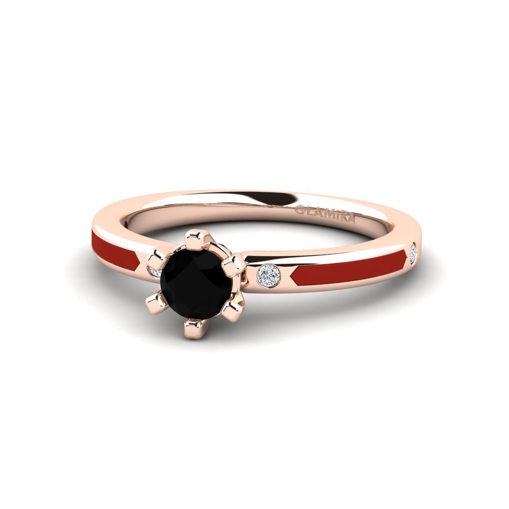 Ringe Solitär-Design Schwarzer Diamant