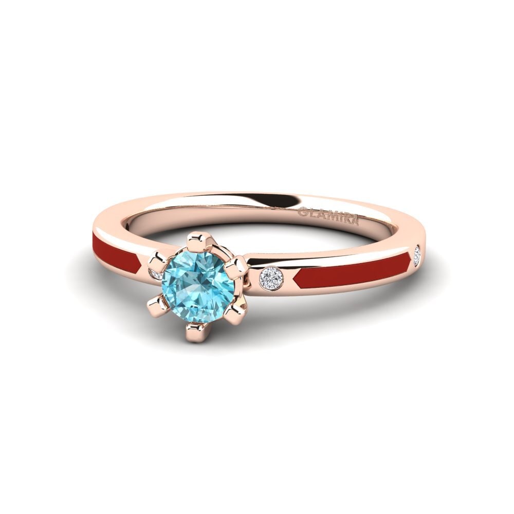 Ringe Solitär-Design Blauer Zirkon