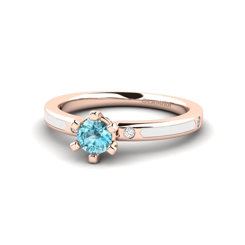 Circón Azul Anillo de compromiso Beniamina