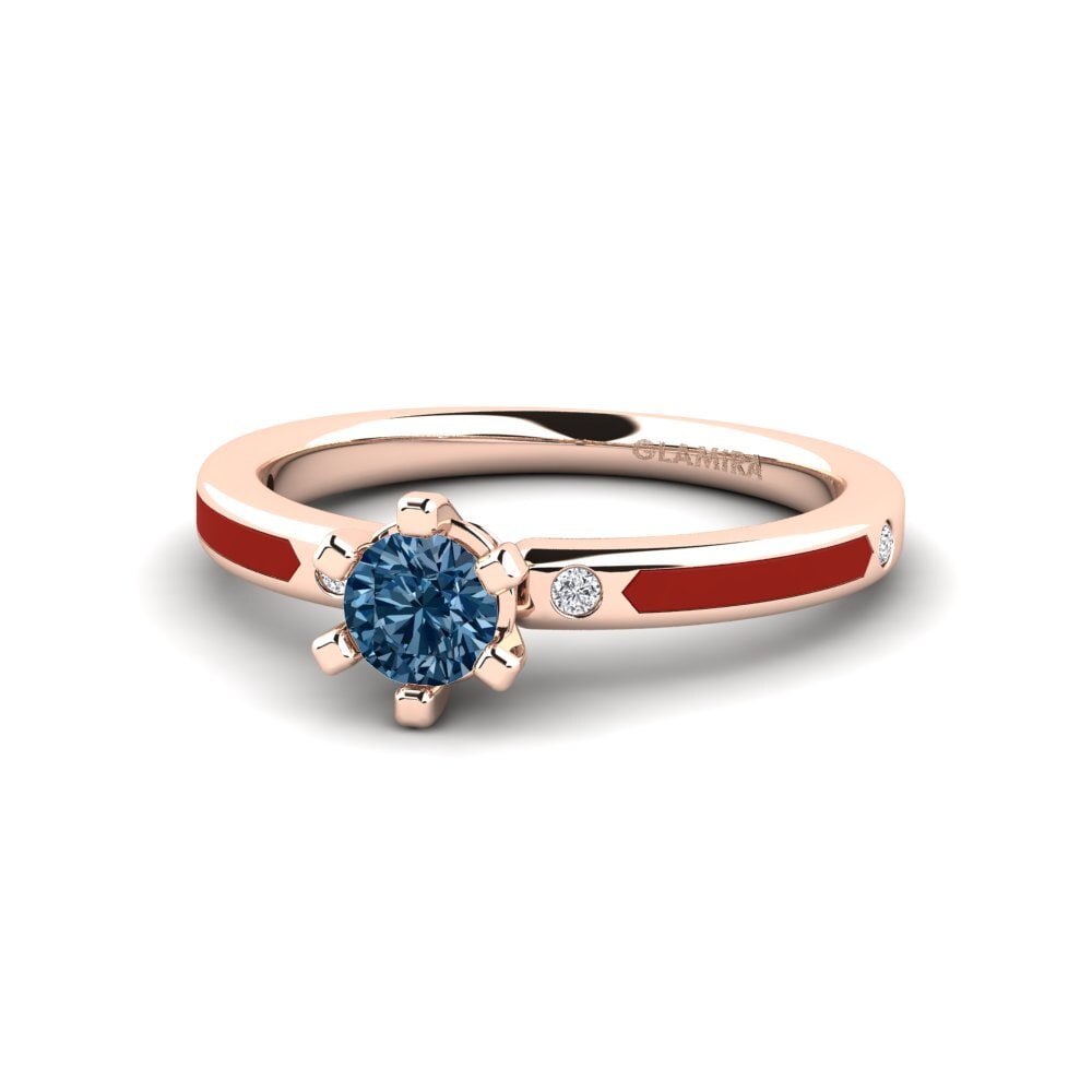 Ringe Solitär-Design Blauer Diamant