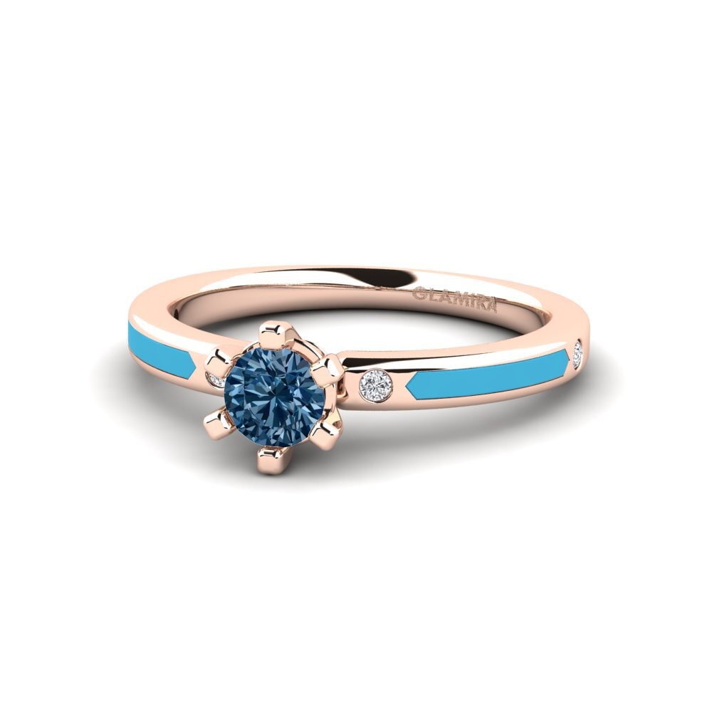Ringe Solitär-Design Blauer Diamant
