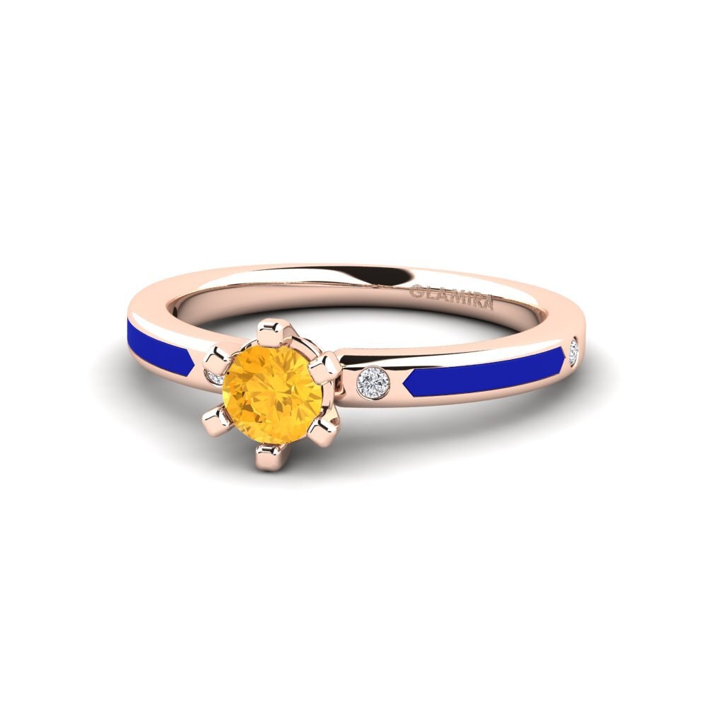 Anillos Citrino Diseño Solitario