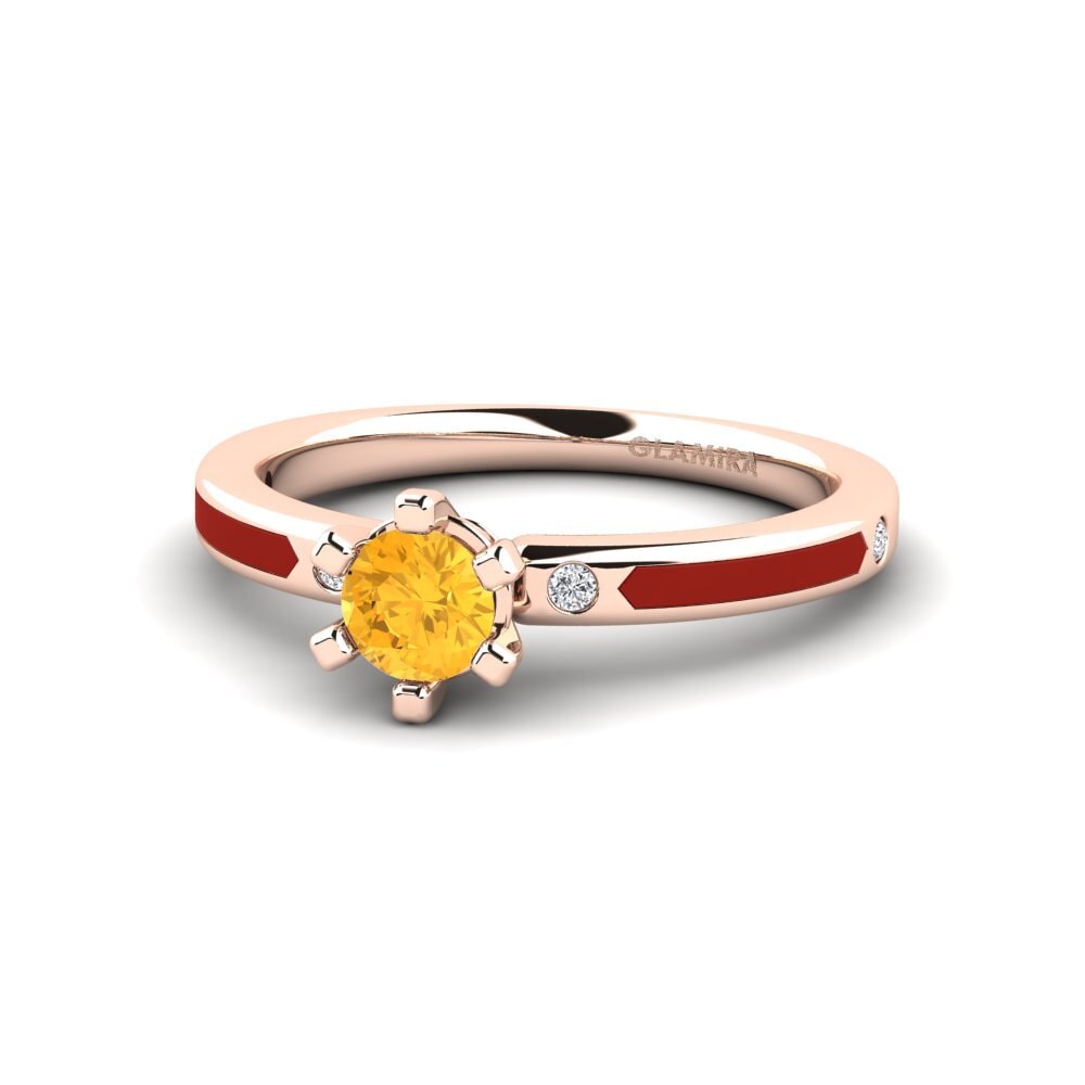 Ringe Solitär-Design Citrin