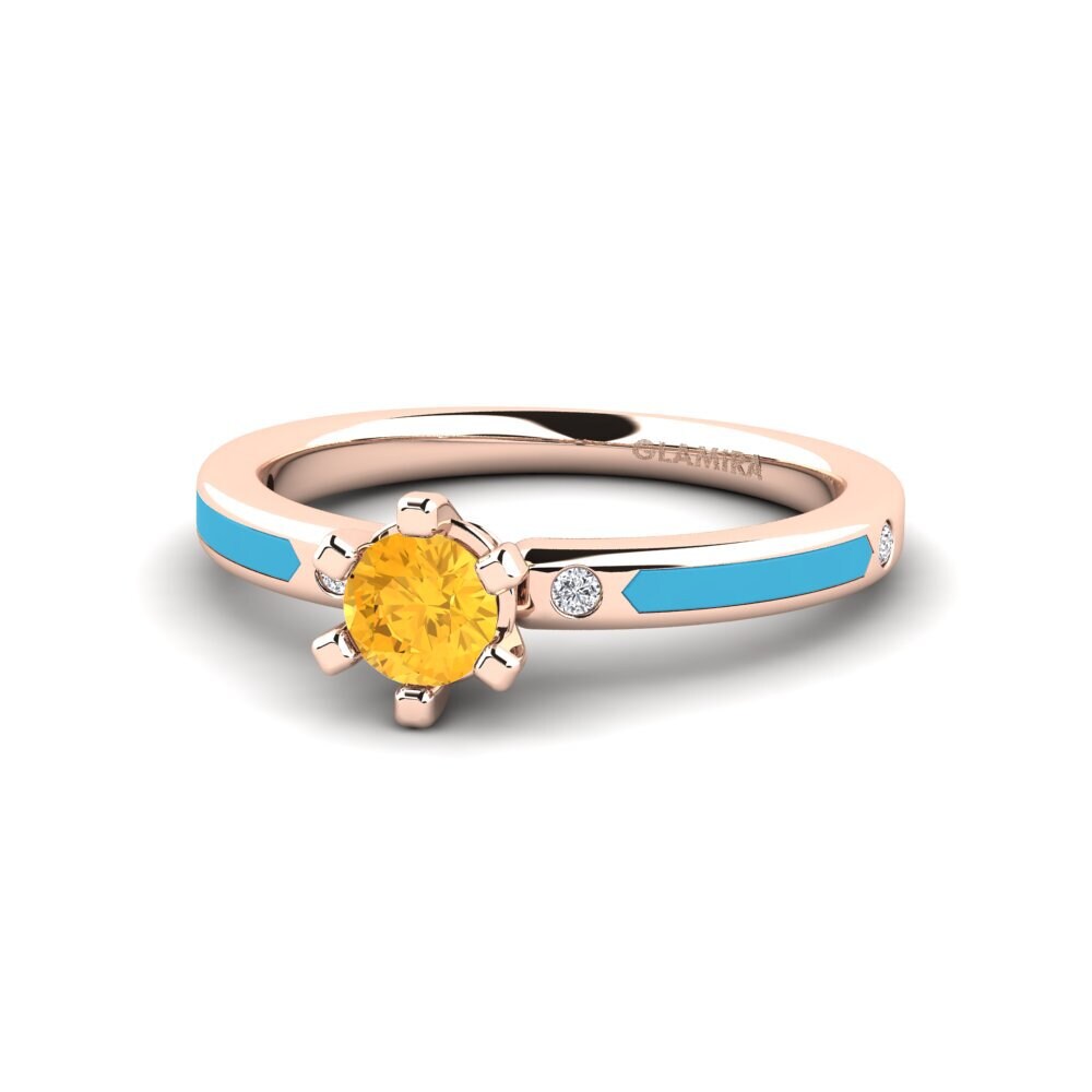Ringe Solitär-Design Citrin