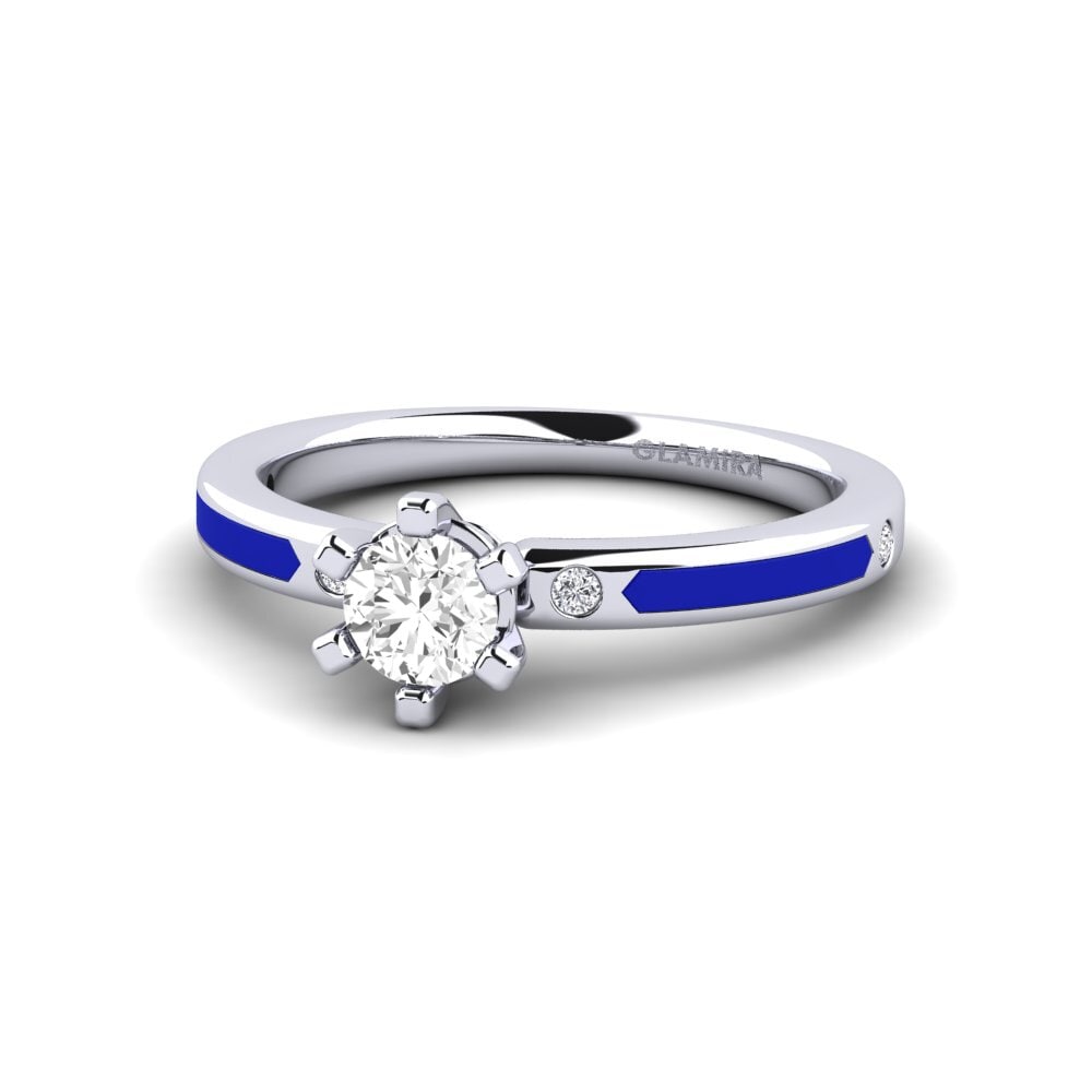 Ringe Solitär-Design Weißgold 375