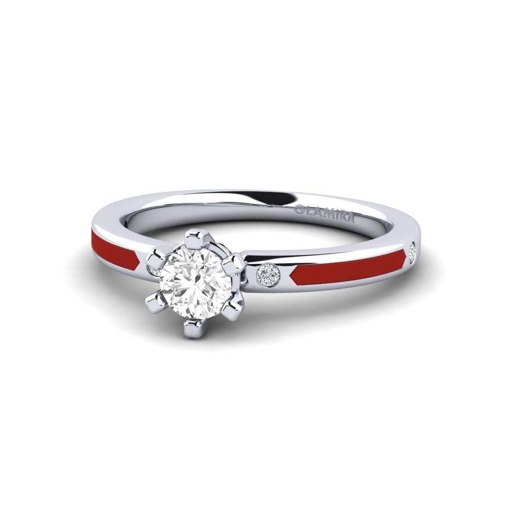 Ringe Solitär-Design Weiß-Silber