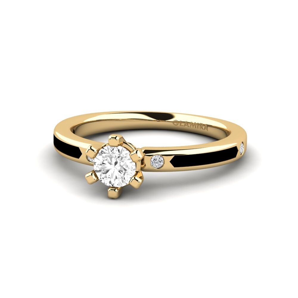 Ringe Solitär-Design Gelbgold 375
