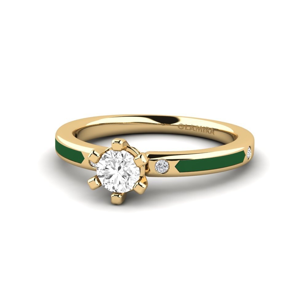 Ringe Solitär-Design Gelbgold 375