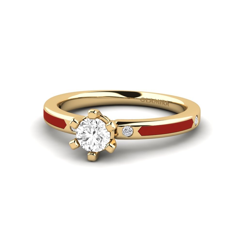 Ringe Solitär-Design Gelbgold 375