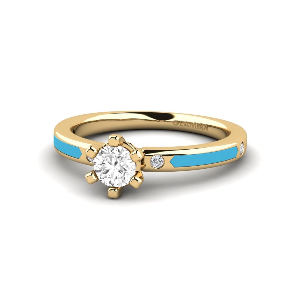 Solitaire Design 14K Geel Goud Verlovingsringen