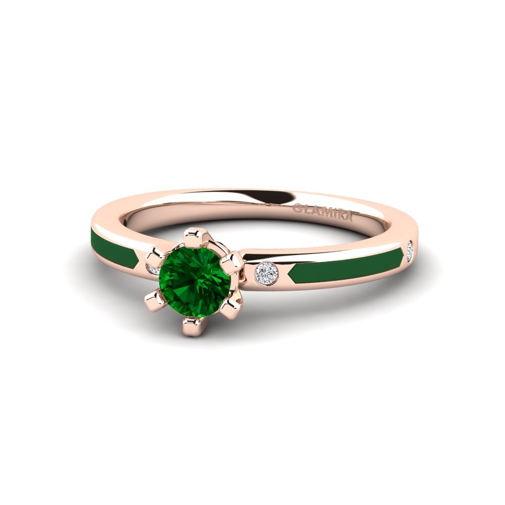 Design Solitaire Green Zirconia Engagement Rings