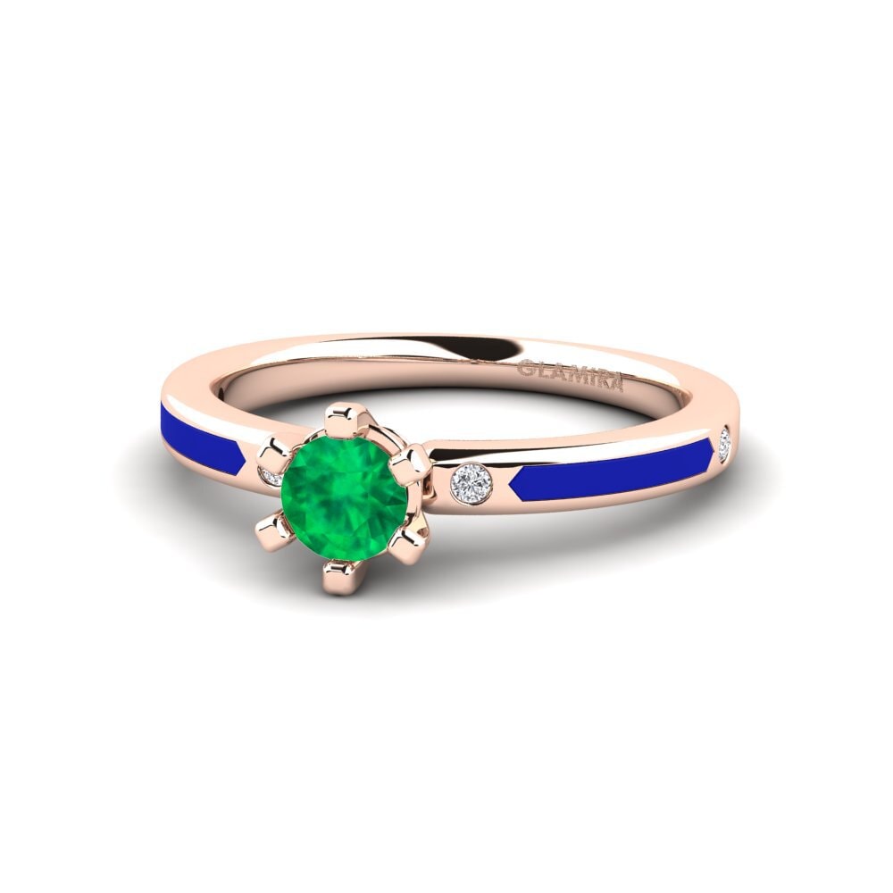 Anillos de compromiso Esmeralda Diseño Solitario