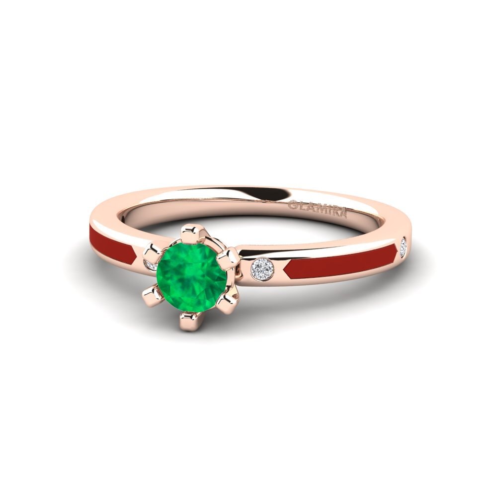 Ringe Solitär-Design Smaragd