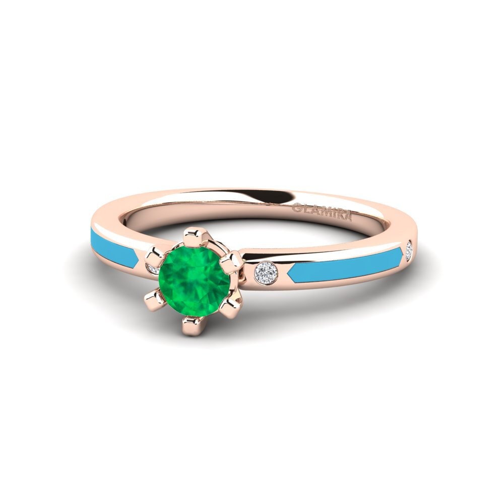 Design Solitaire 祖母綠 訂婚戒指