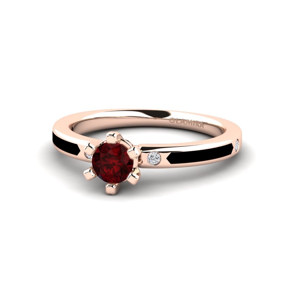 Ringe Solitär-Design Granat