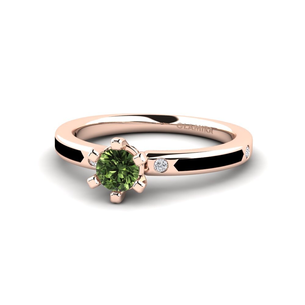Ringe Solitär-Design Grüner Saphir