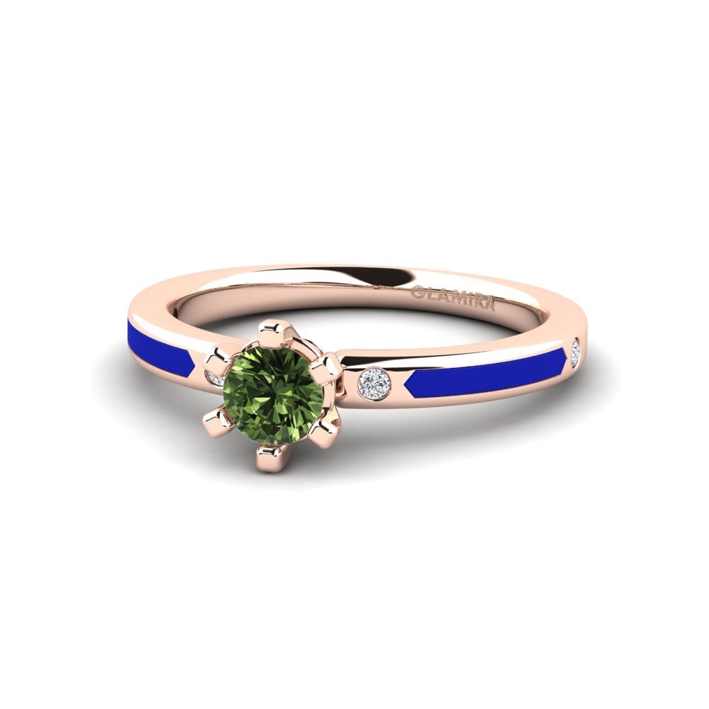 Ringe Solitär-Design Grüner Saphir