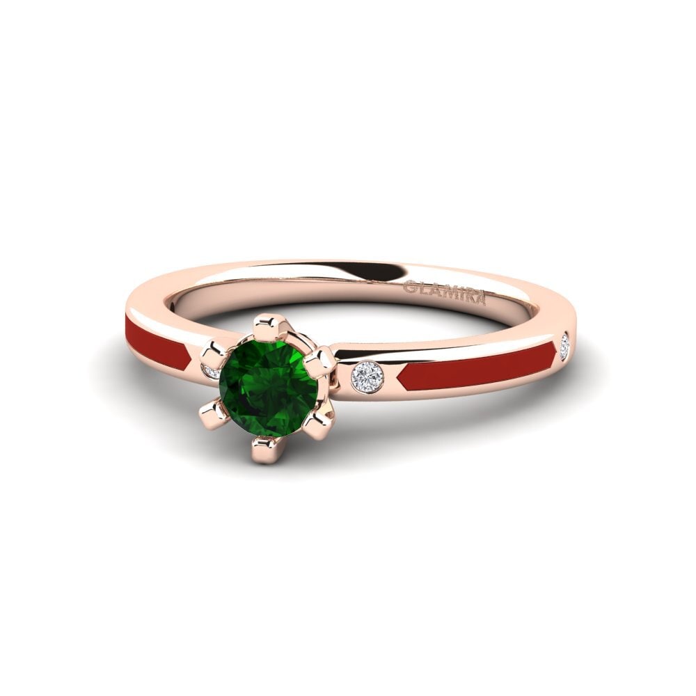 Ringe Solitär-Design Grüner Turmalin