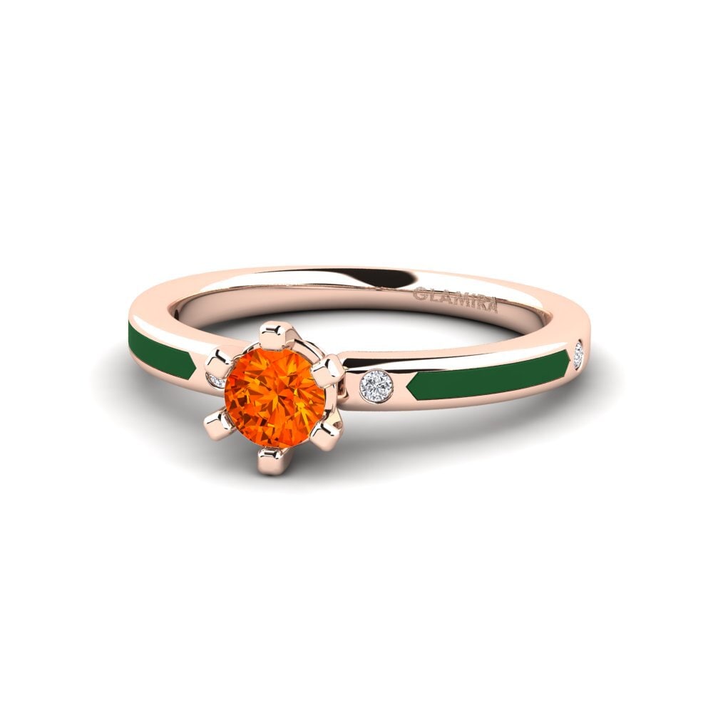Ringe Solitär-Design Orangefarbener Saphir