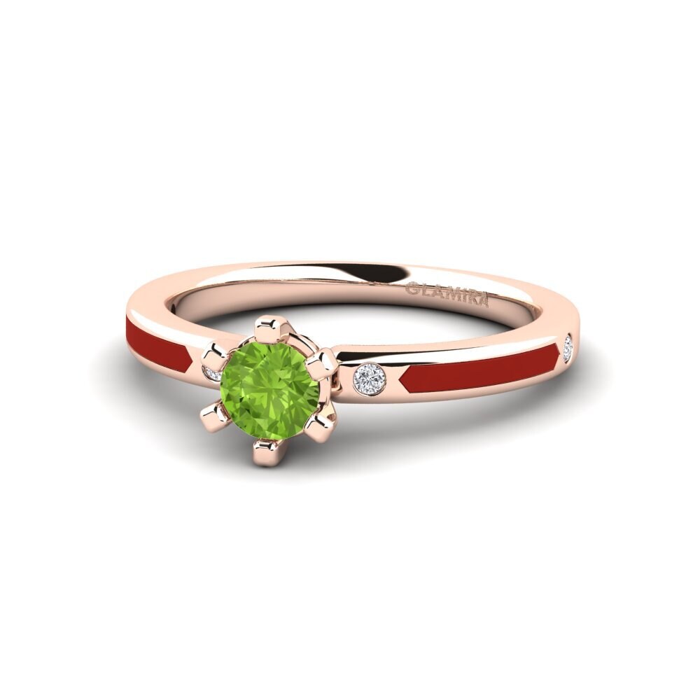 Ringe Solitär-Design Peridot