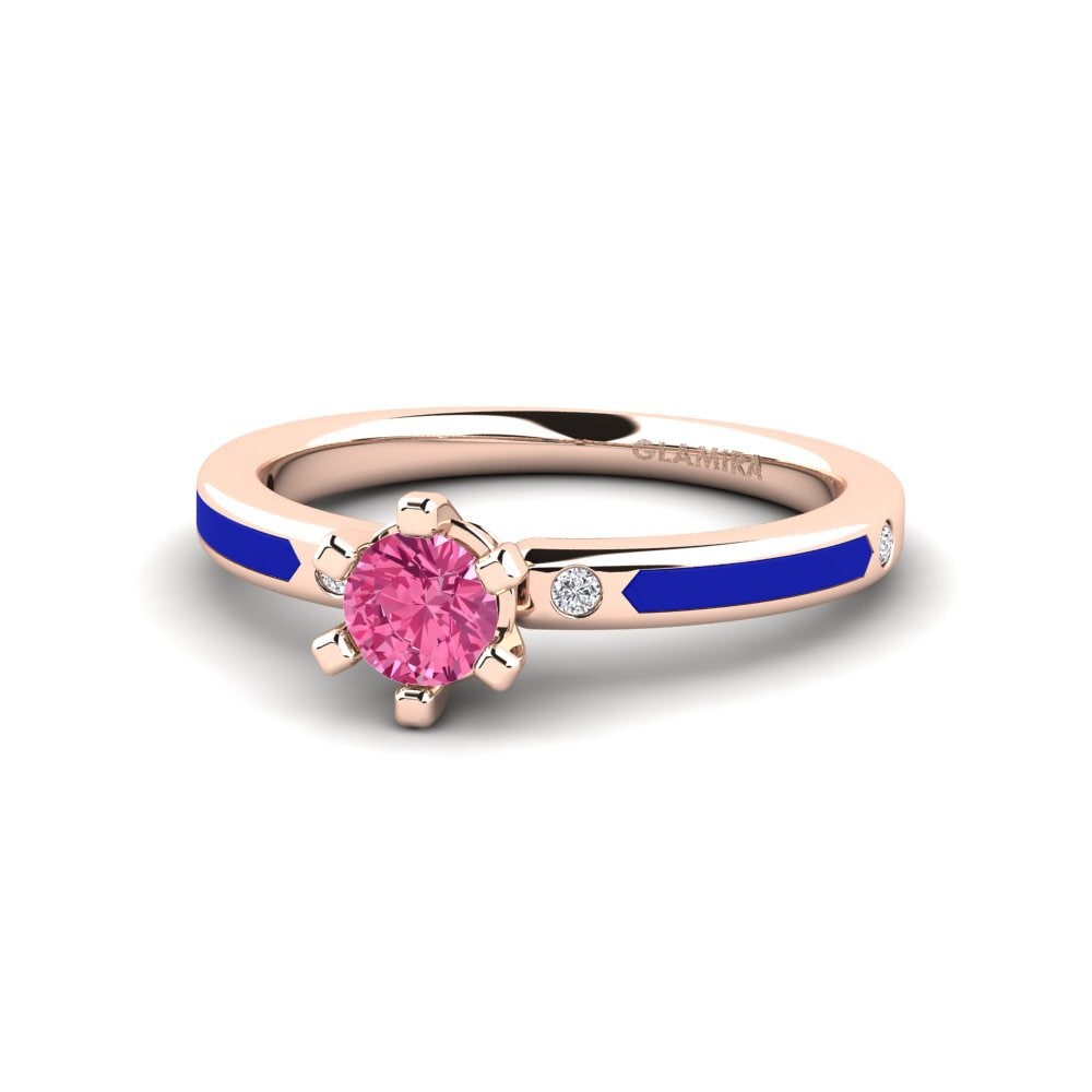 Design Solitaire Pink Tourmaline Rings