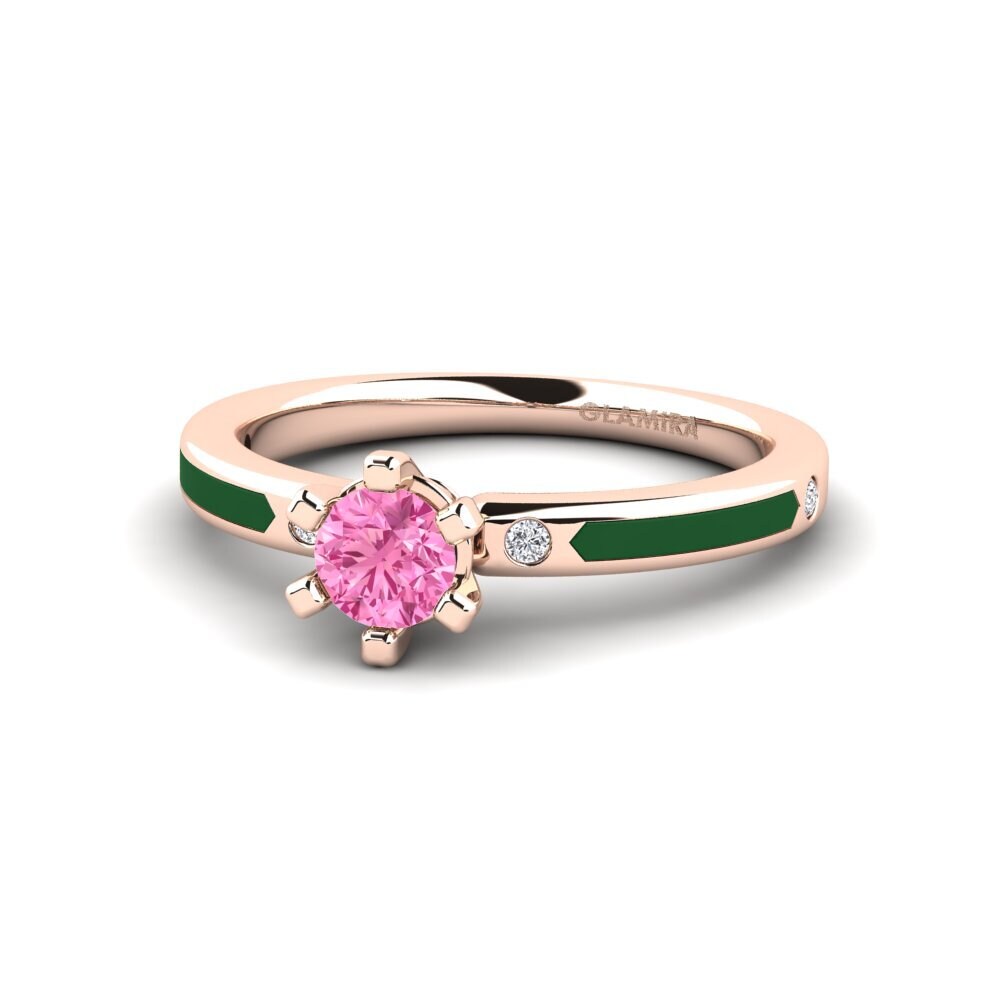 Verlobungsringe Solitär-Design Rosa Saphir