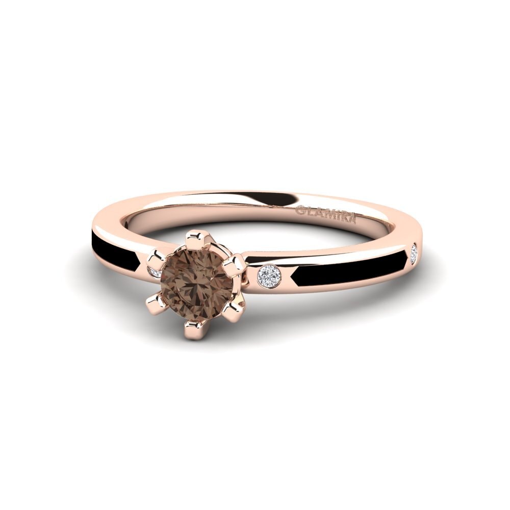 Design Solitaire Smoky Quartz Rings