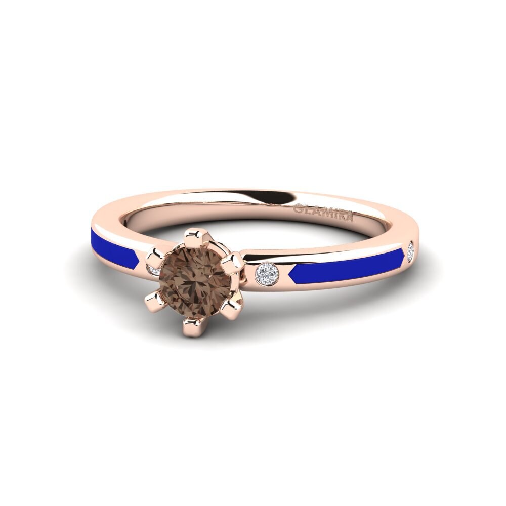 Design Solitaire Smoky Quartz Rings