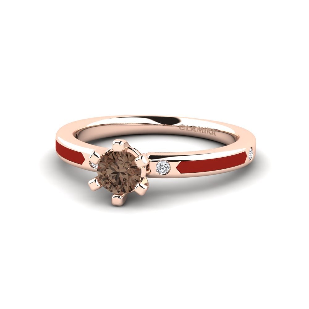 Design Solitaire Smoky Quartz Rings