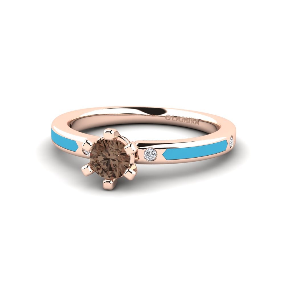 Design Solitaire Smoky Quartz Rings