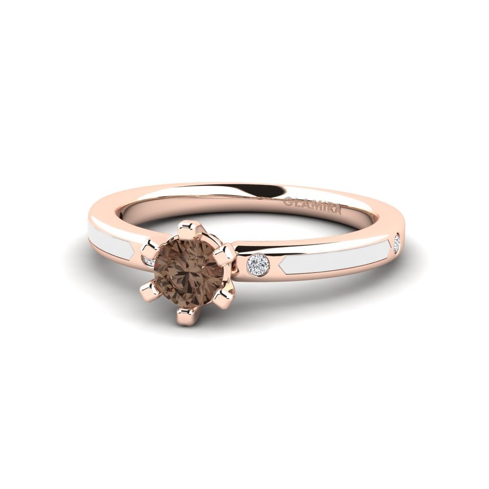 Design Solitaire Smoky Quartz Rings